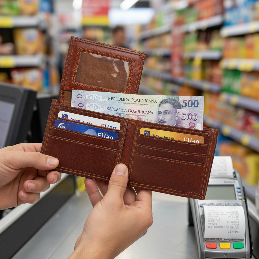 Billetera BiFold Flip-up marrón - Pago en supermercado