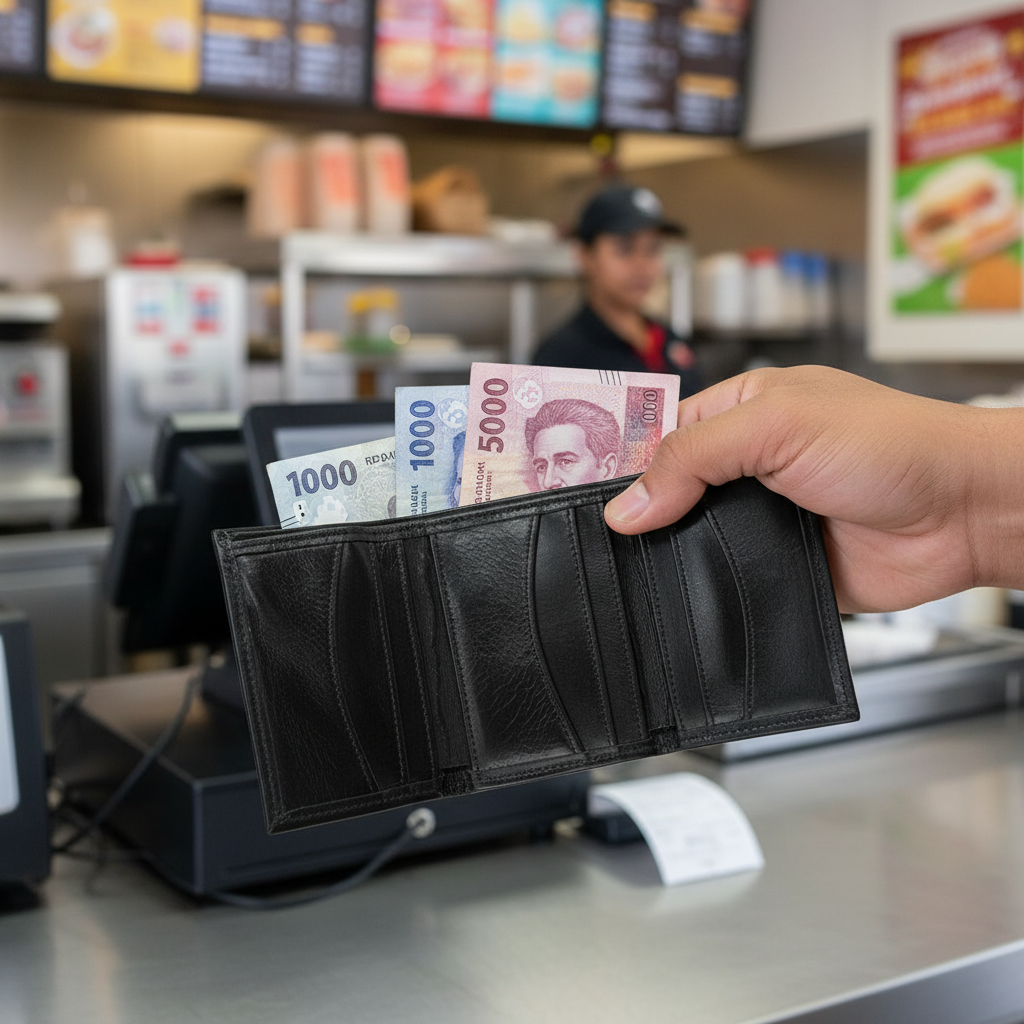 Billetera TriFold negra - Comida rápida