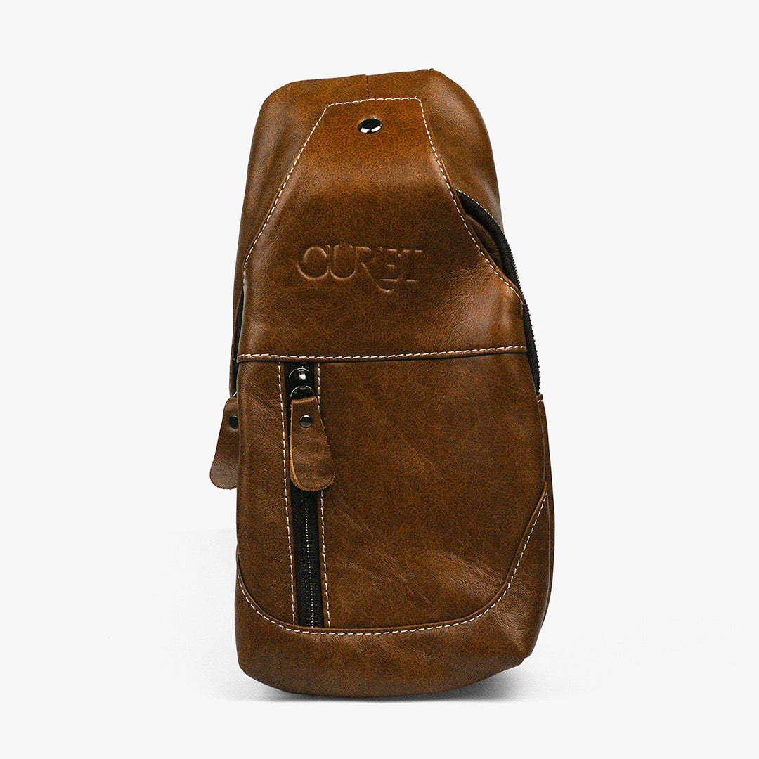 Bolso Petto de cuero marrón para hombre — CURET