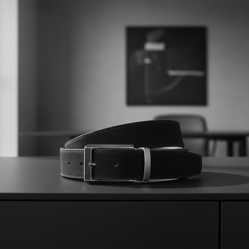 Cinturón negro nobuck - Lifestyle premium