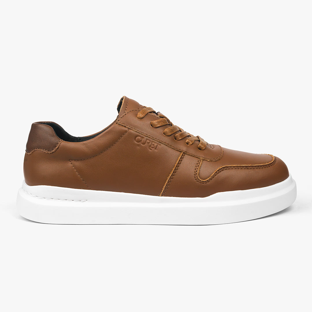Tenis Colonial marrón de cuero para hombre — CURET