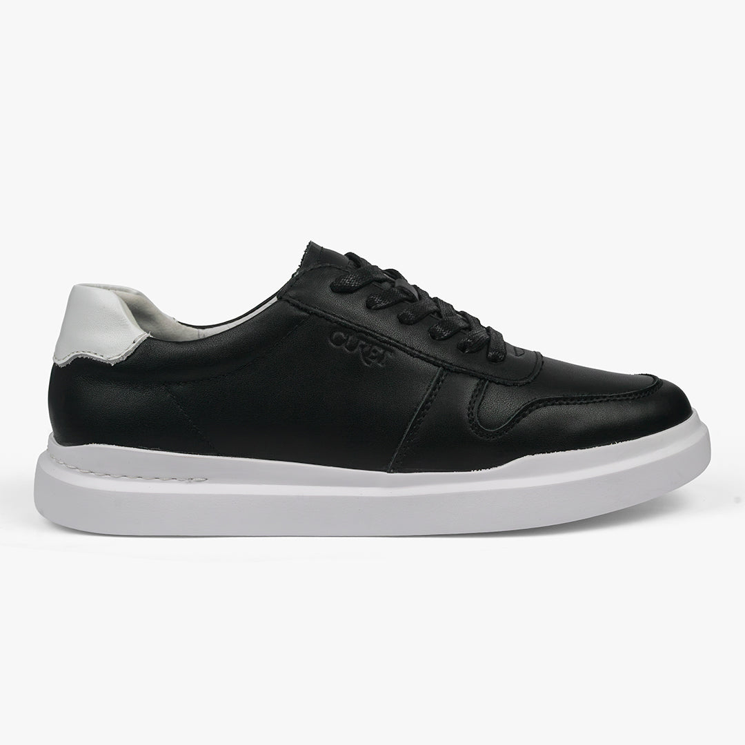 Tenis Colonial negro de cuero para hombre — CURET