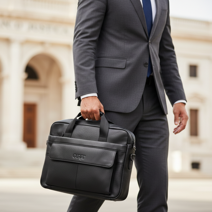 Maletín Atlas negro en Palacio de Justicia