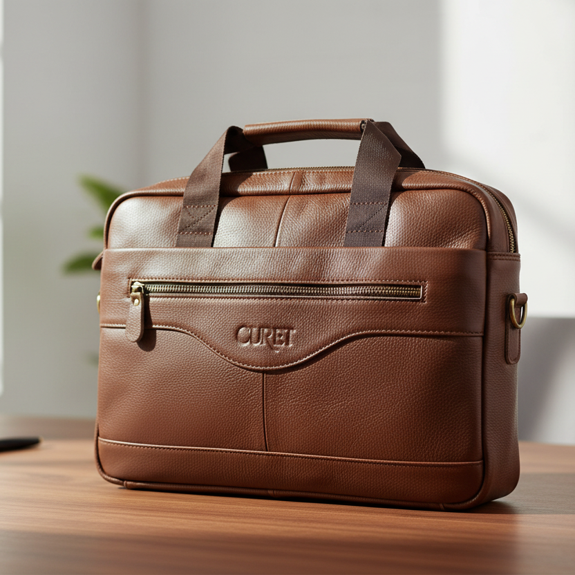 Maletín Orizon marrón detalle premium