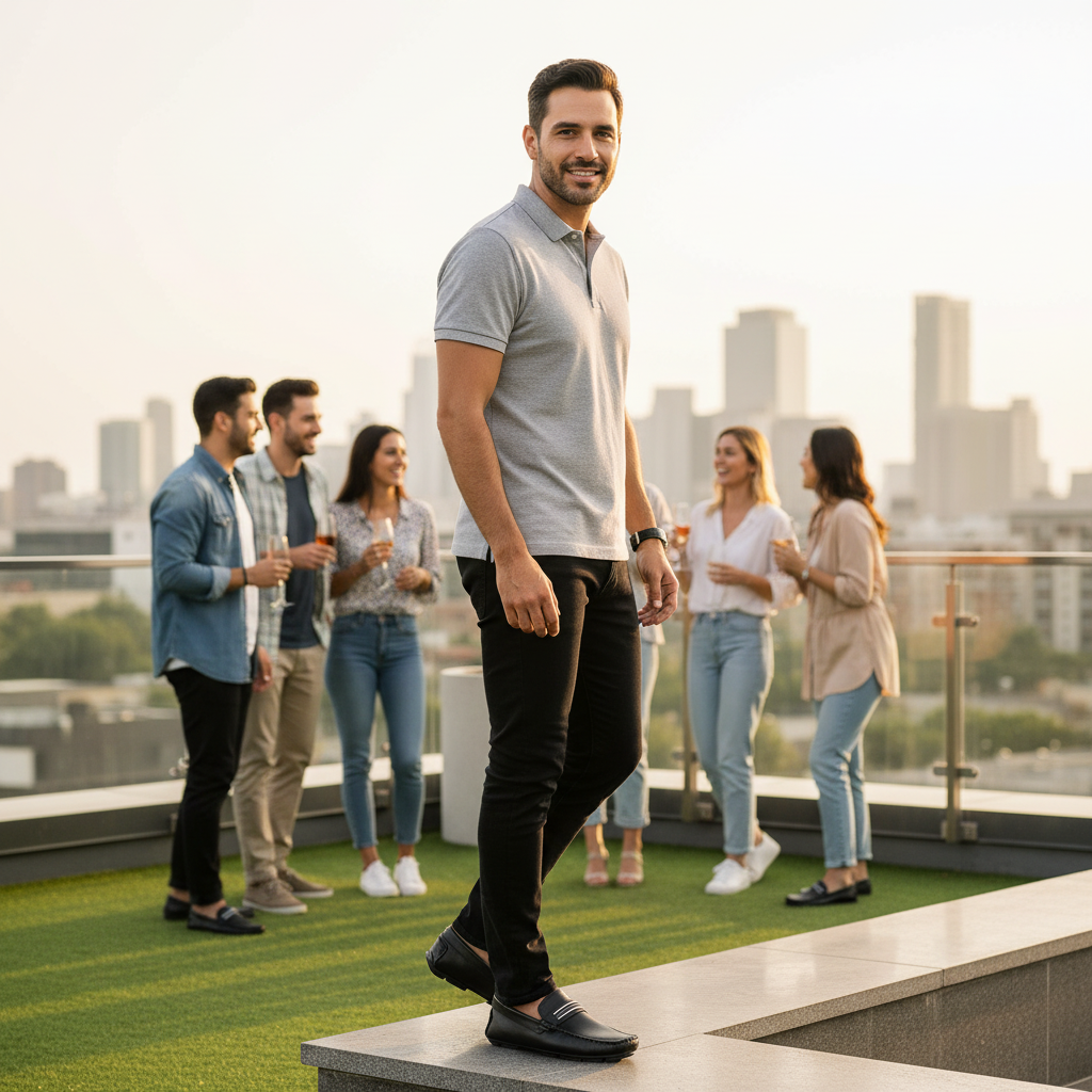 Mocasín CURET Negro - Social terrace