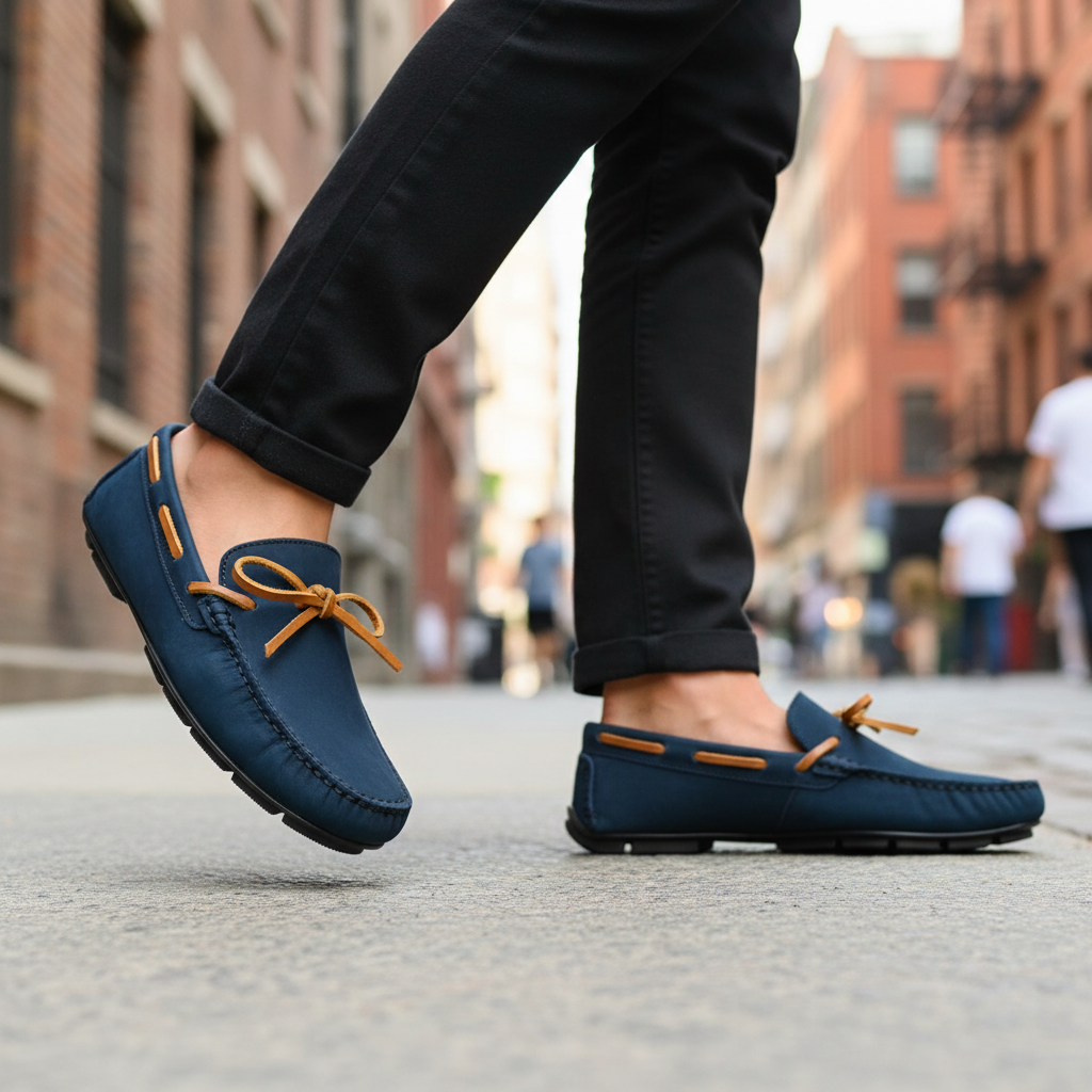 Movimiento dinámico mocasín náutico