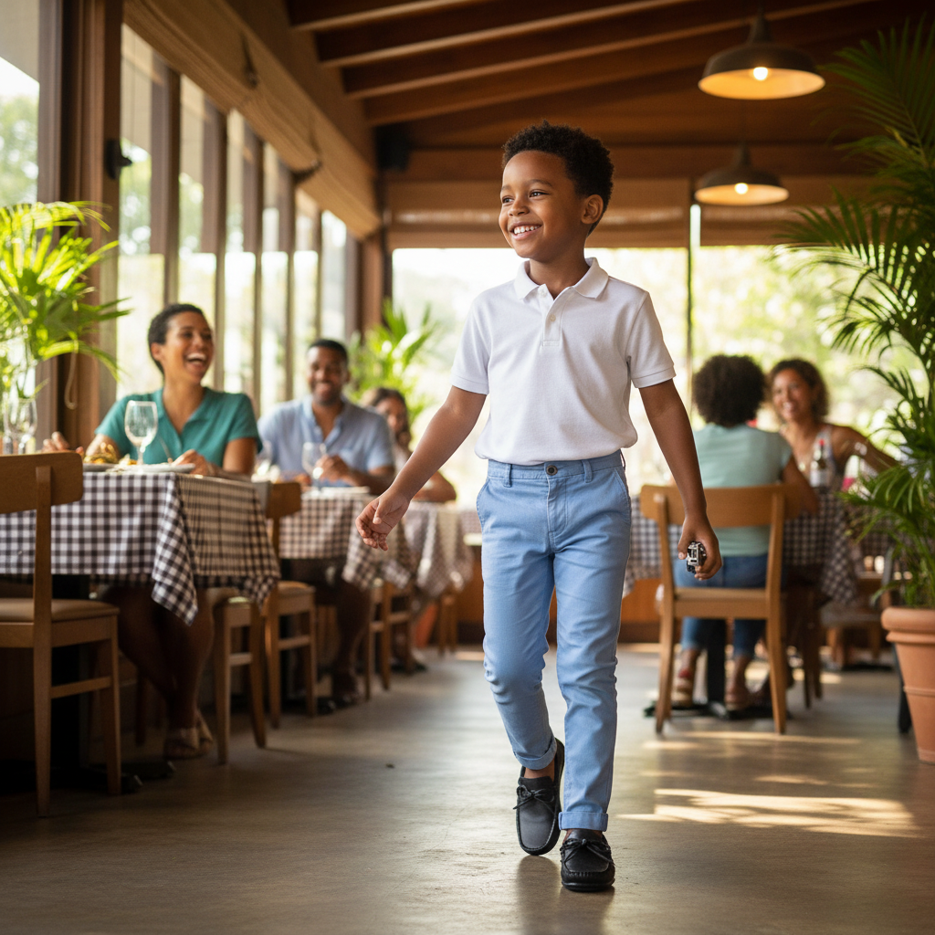 Niño en restaurante