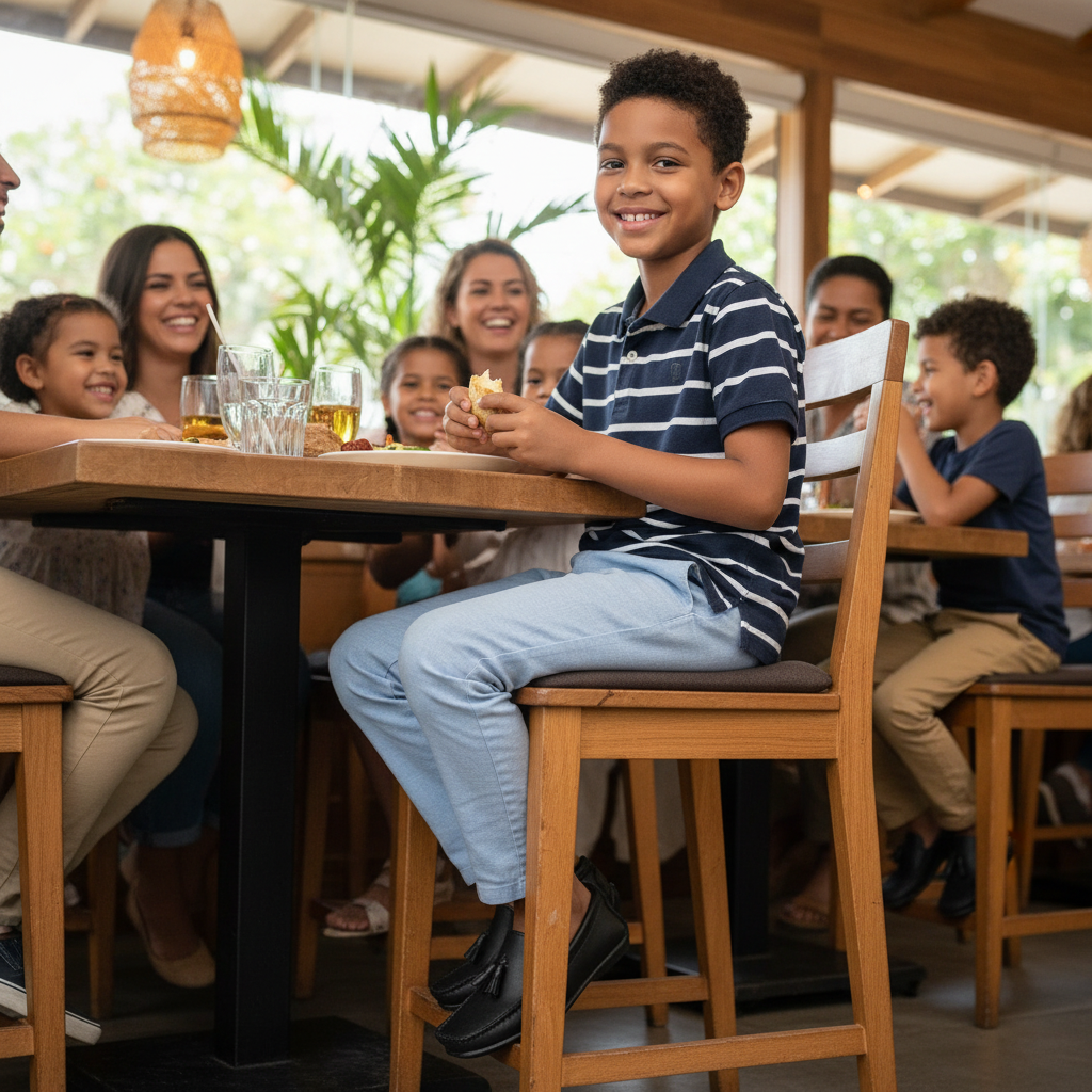Niño en restaurante