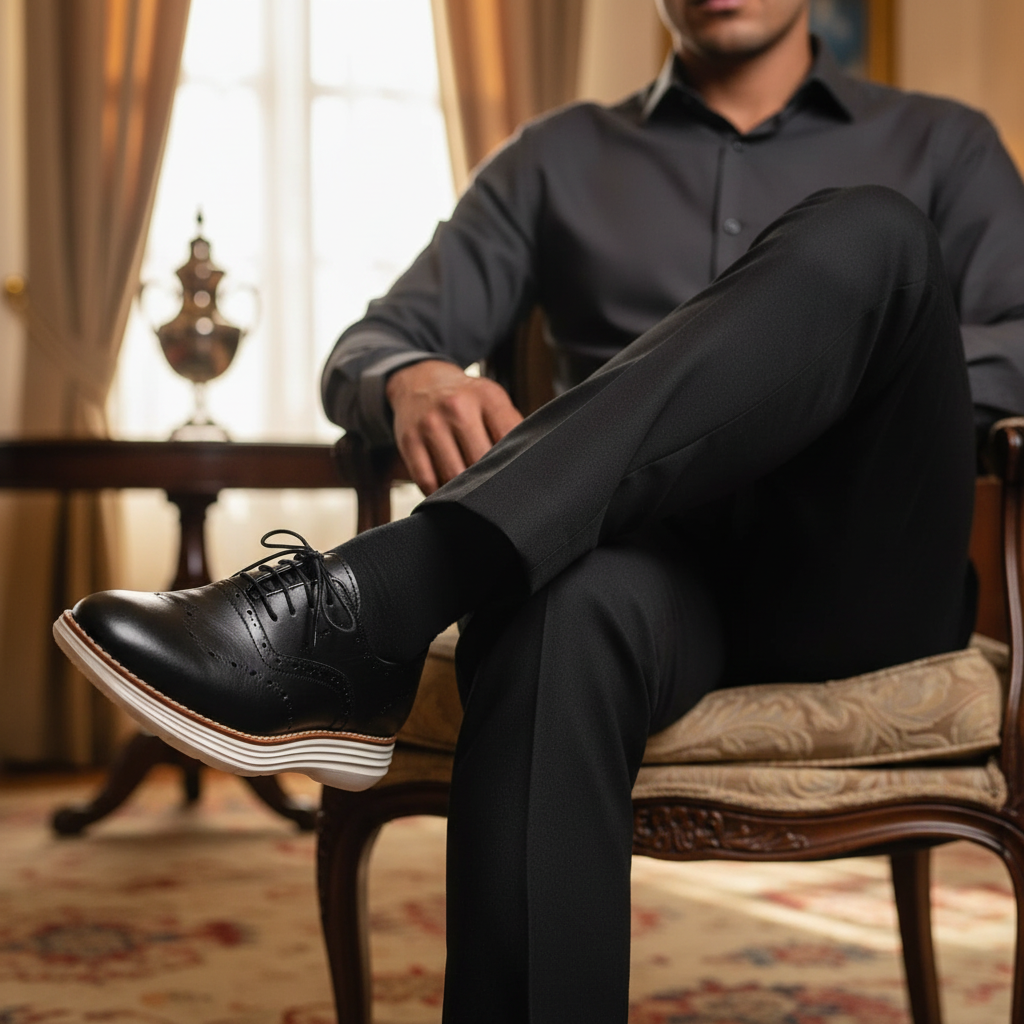Oxford Elevan Negro/Blanco — #15 Cruce de Piernas Luxury