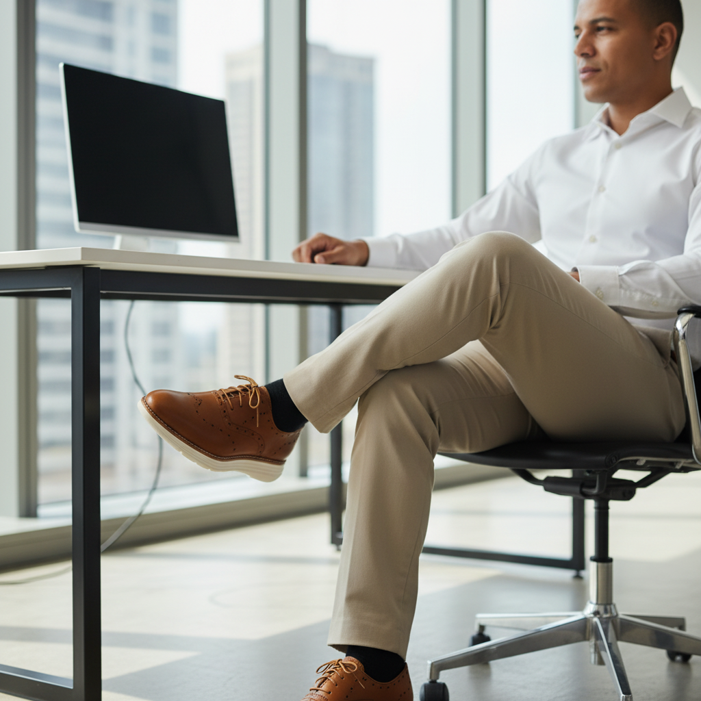 Oxford Elevan — Outfit: Modern Office, Crossing Legs