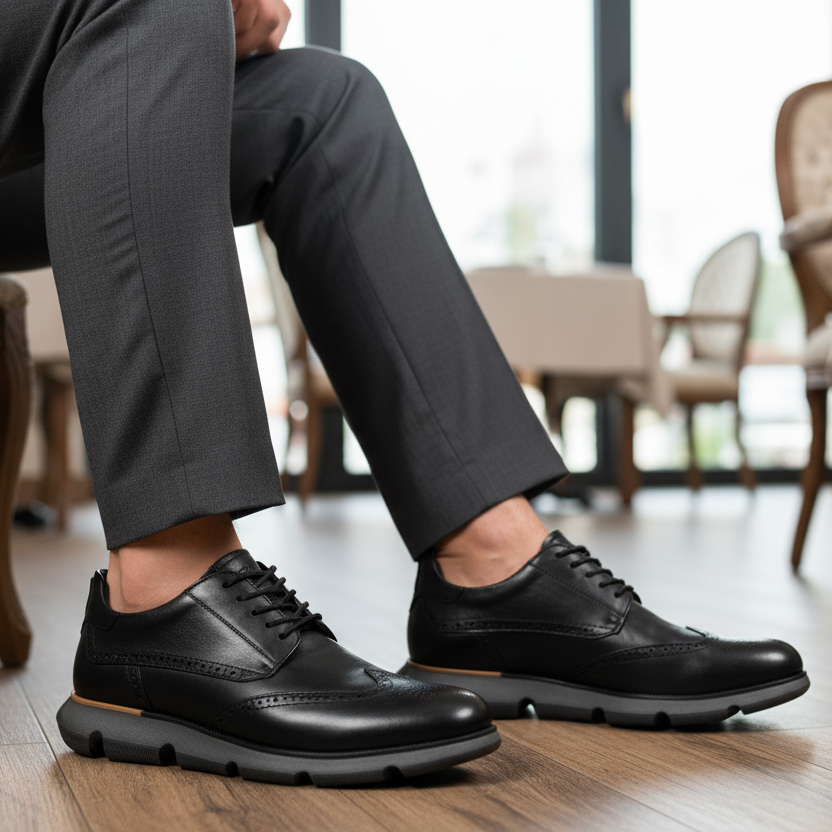 Oxford Renovo negros en restaurante