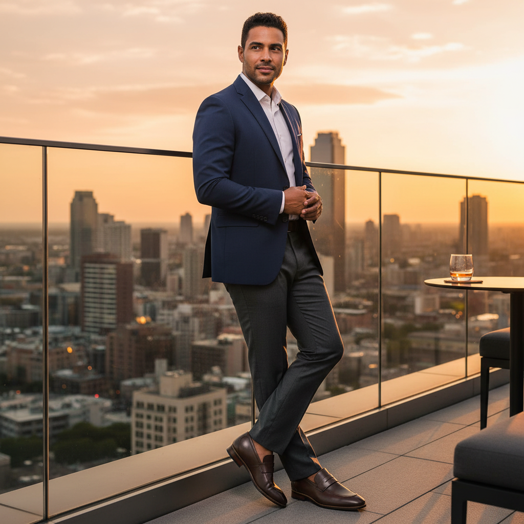 Rooftop bar al atardecer