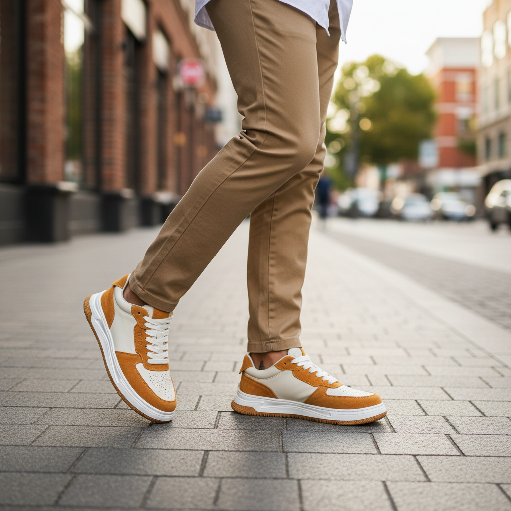Tan Chinos White Shirt