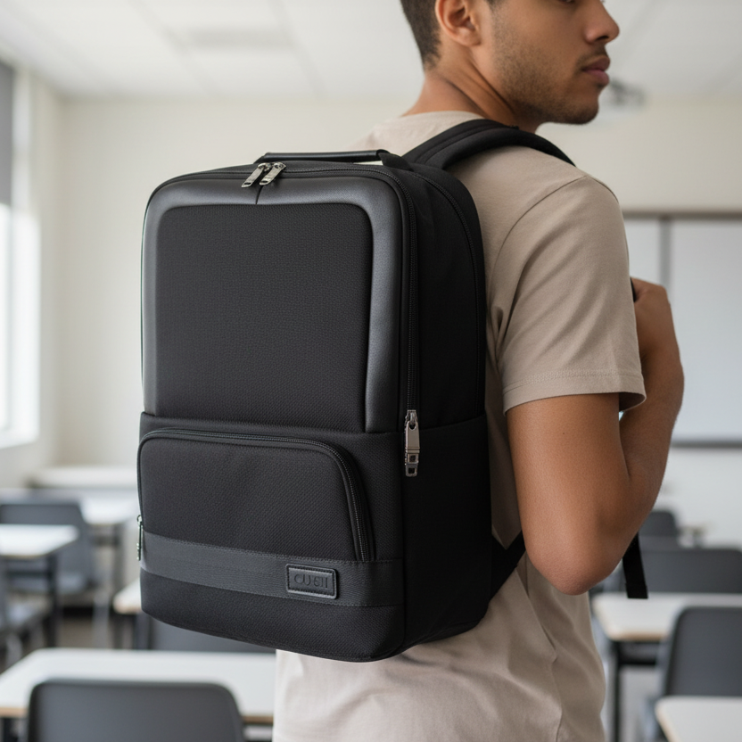 University - Student wearing backpack
