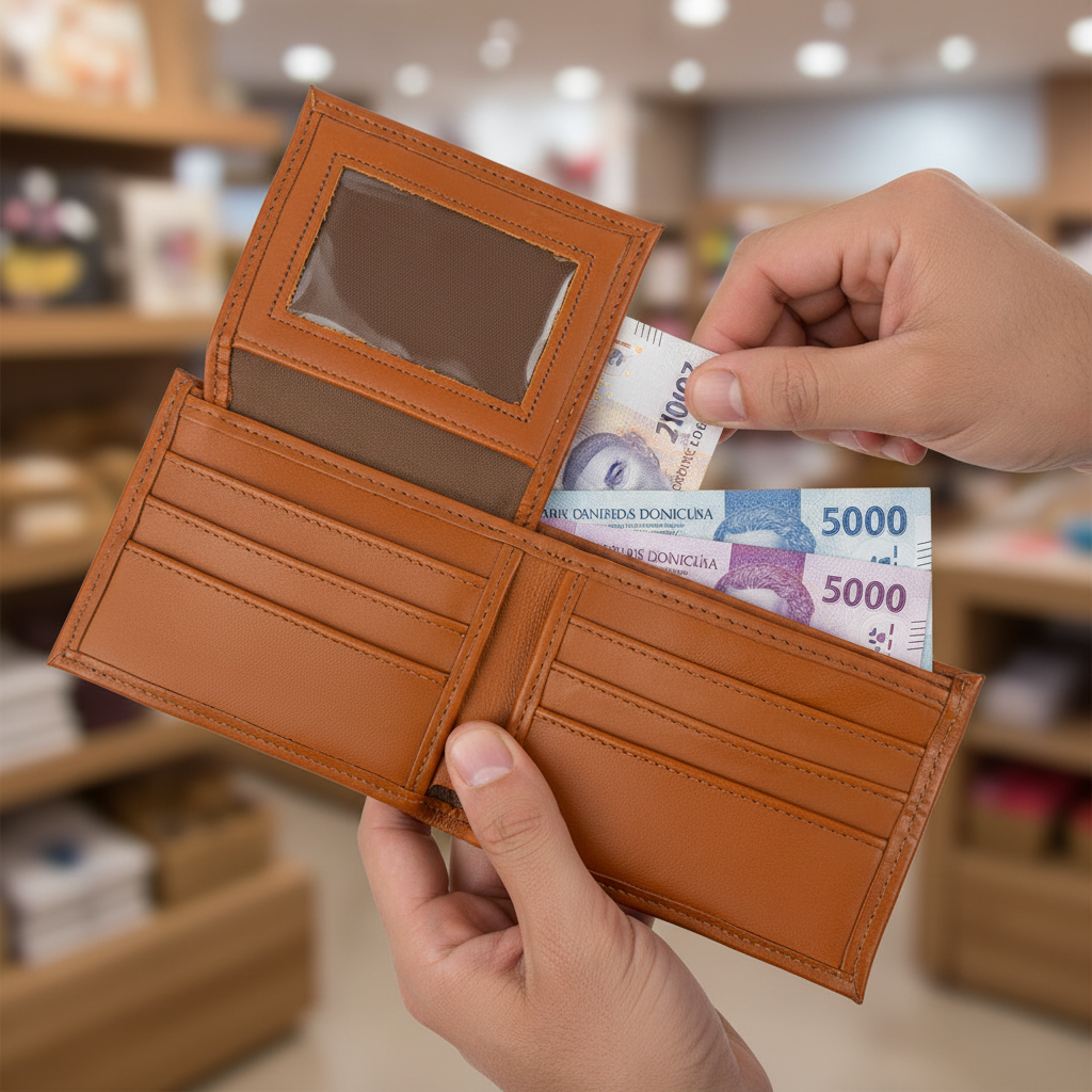 Billetera BiFold Flip-up café - Pago en tienda