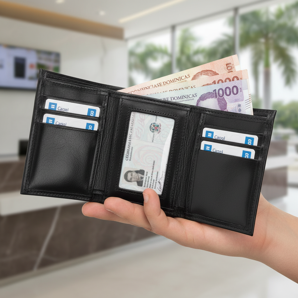 Billetera TriFold + Ventana negra - Banco con cédula