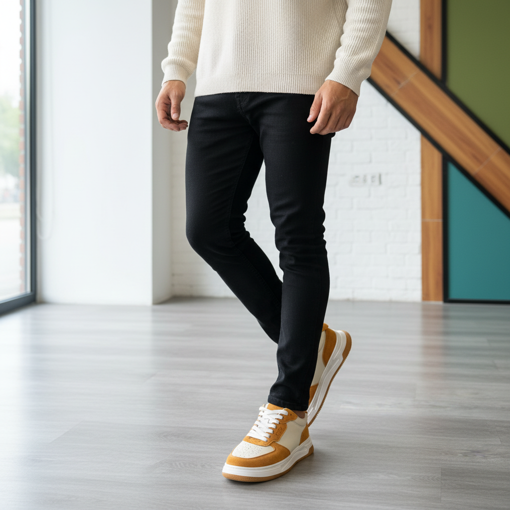 Black Jeans Cream Sweater