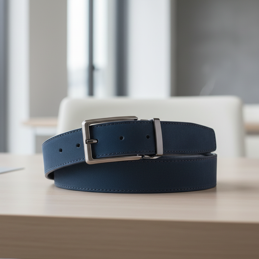 Cinturón azul nobuck - Lifestyle premium