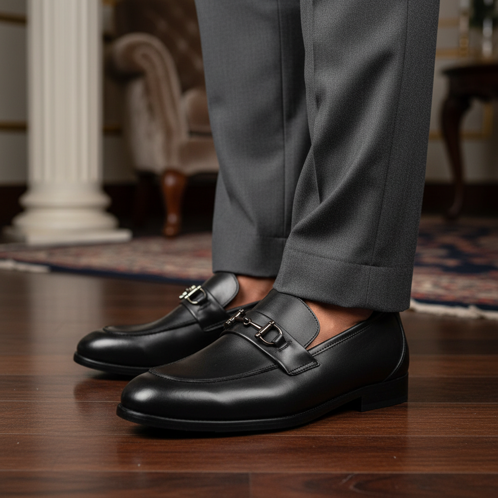 Detalle de artesanía y hebilla metálica