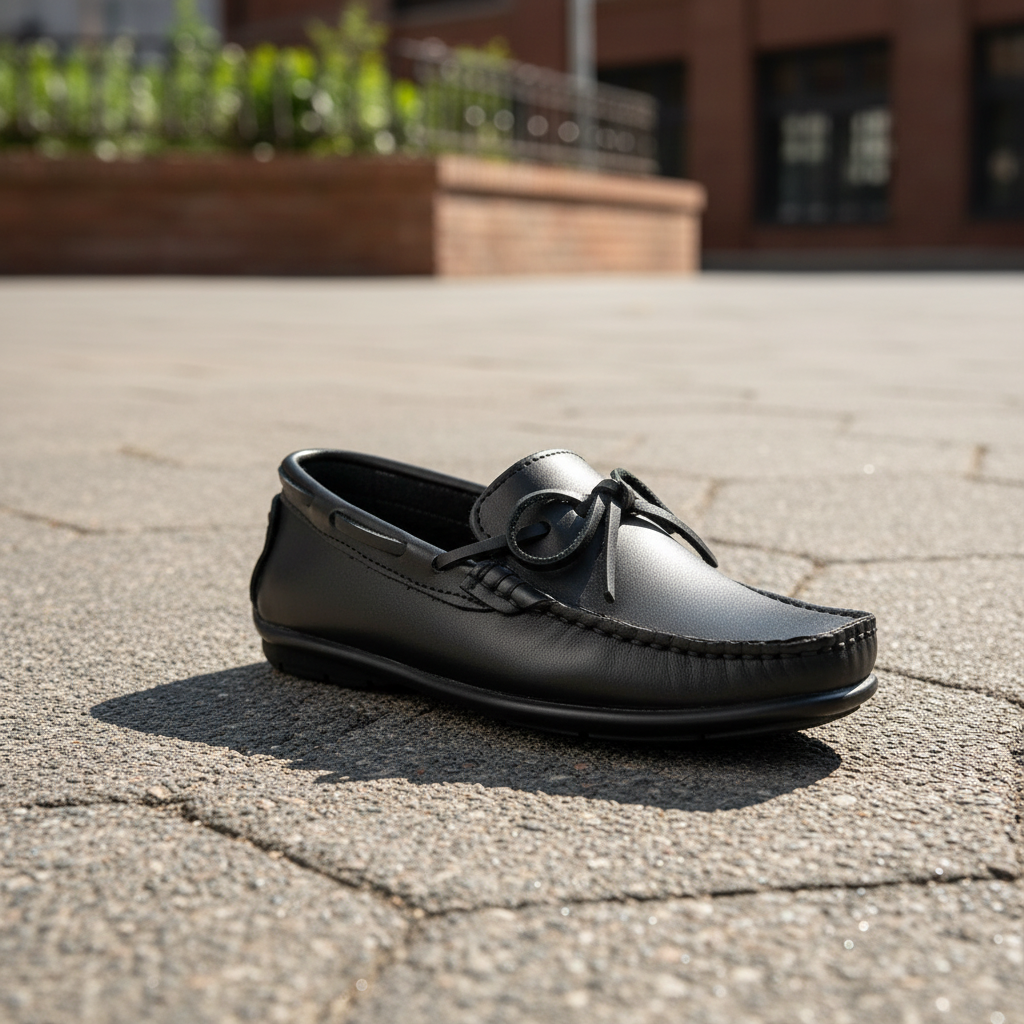 Mocasín con lazo en concreto exterior