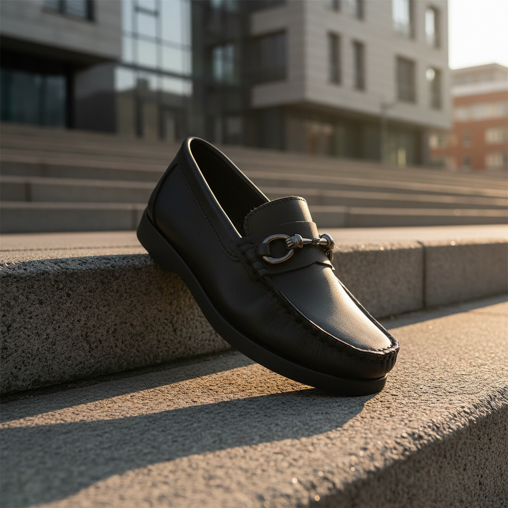 Mocasín niños en escaleras