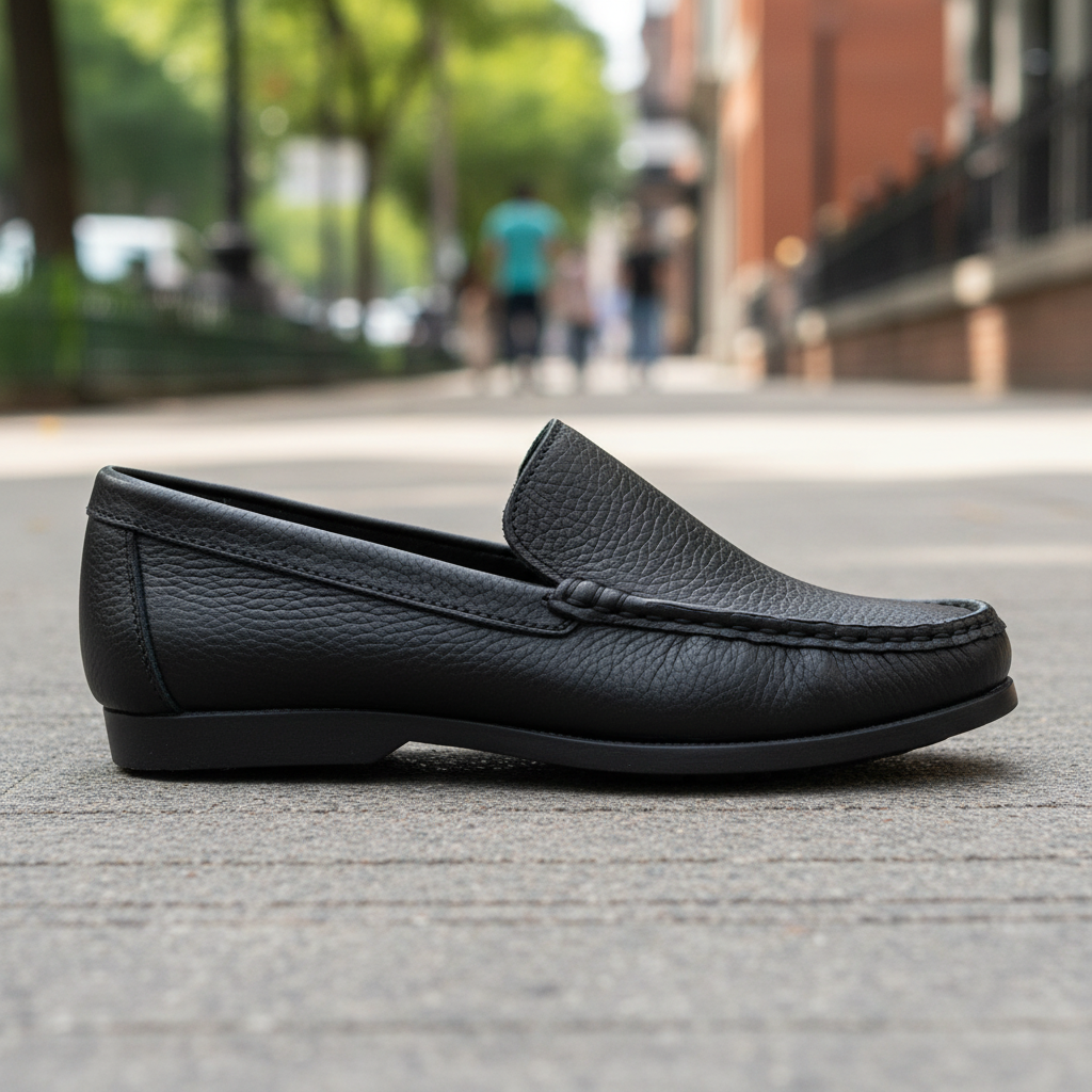 Mocasín slip-on en pavimento