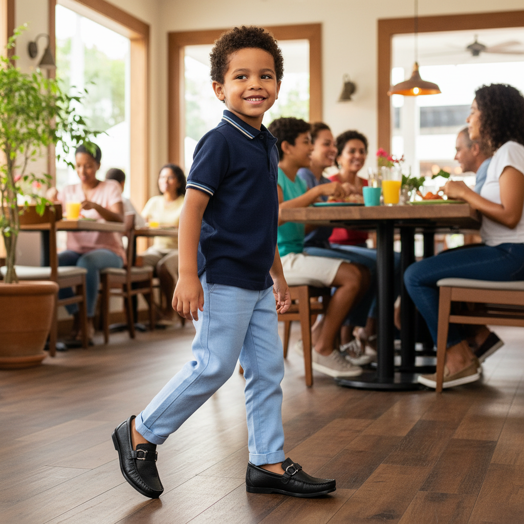 Niño en restaurante