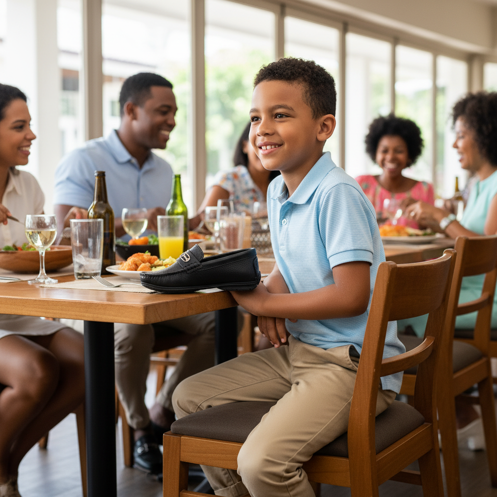 Niño en restaurante