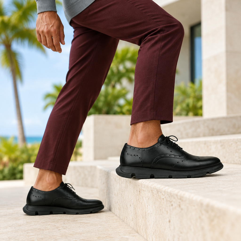 Outfit en escaleras modernas