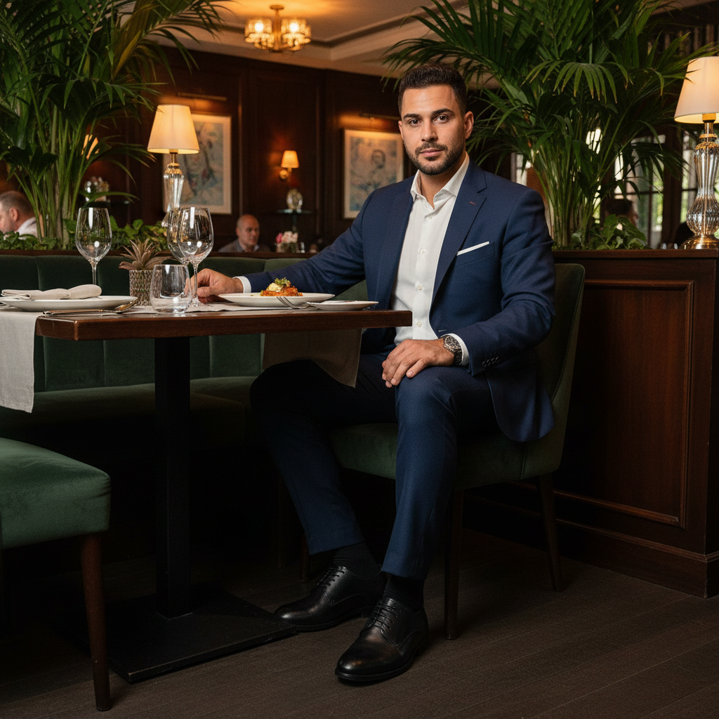 Restaurante fino - Blazer con camisa elegante