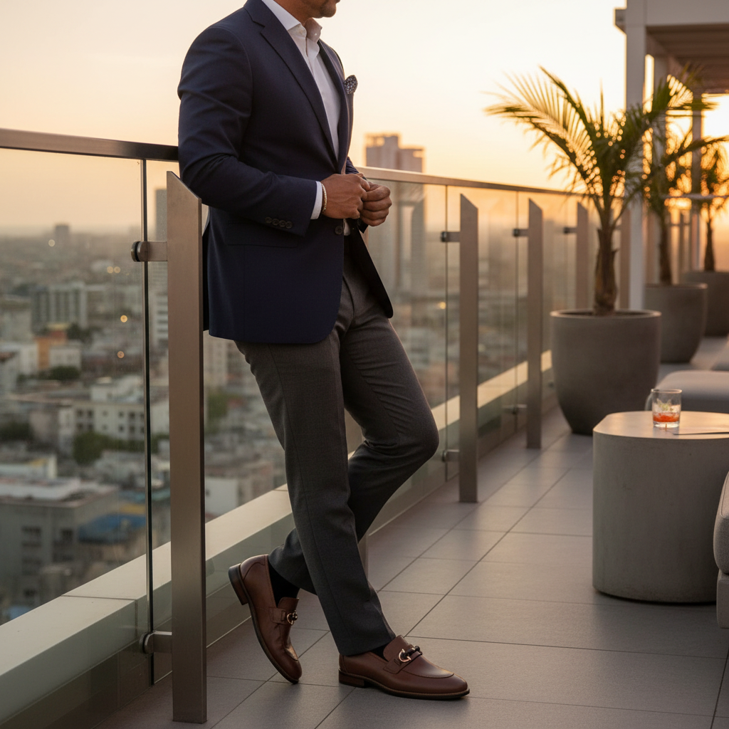 Rooftop bar al atardecer