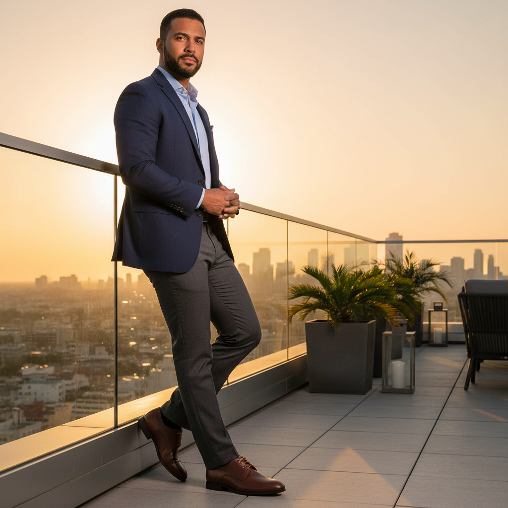 Rooftop bar al atardecer