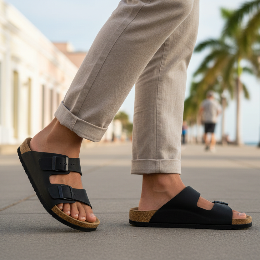 Sandalias Terra negras caminata urbana