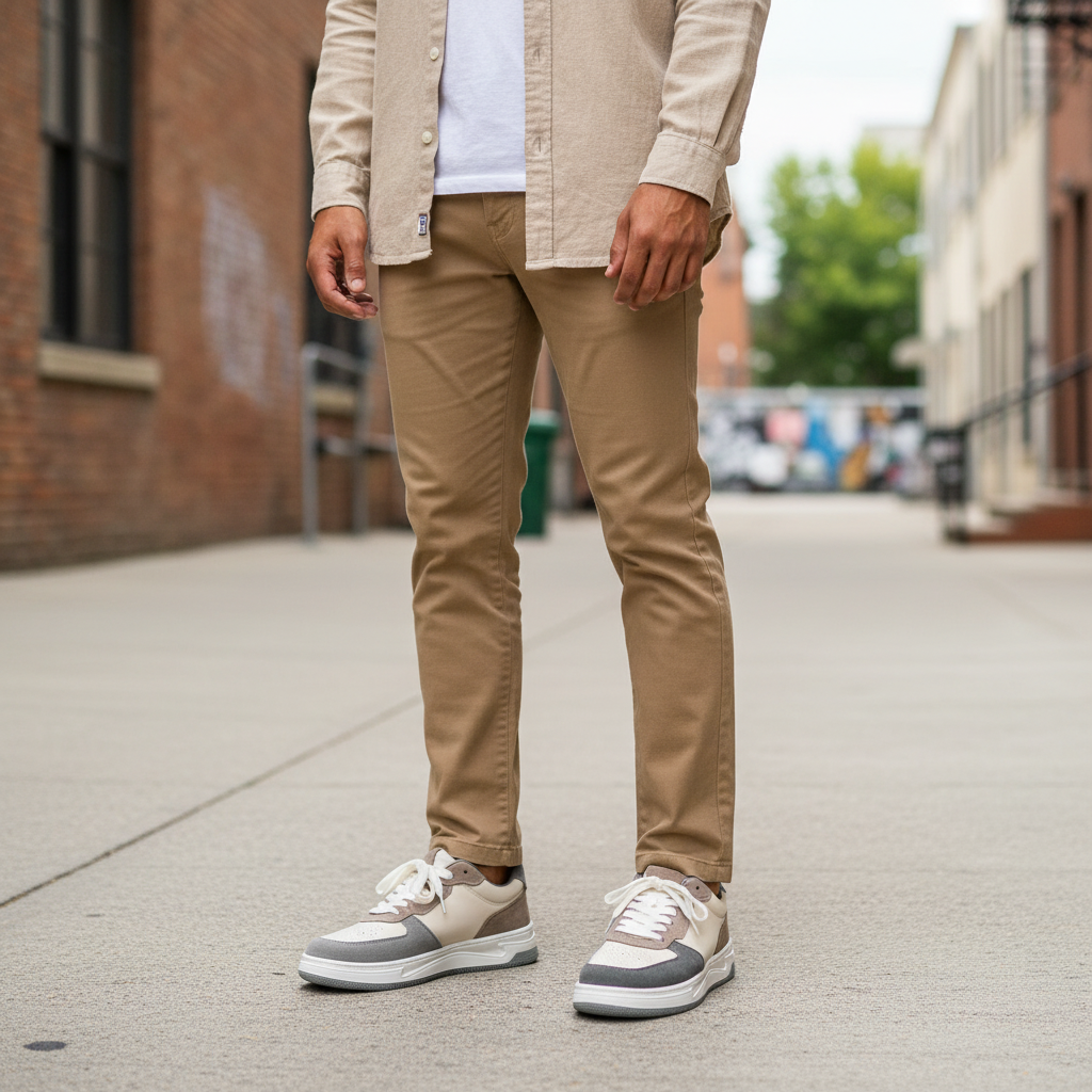 Tan Chinos Beige Overshirt